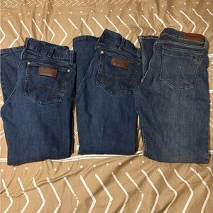 3 pair Men's wrangler Blue Jeans 30x30